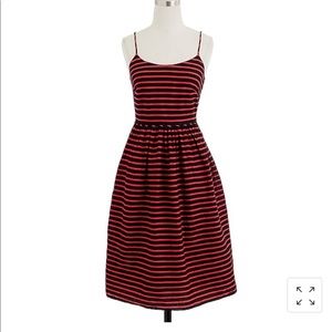 J Crew black and red striped derby dress